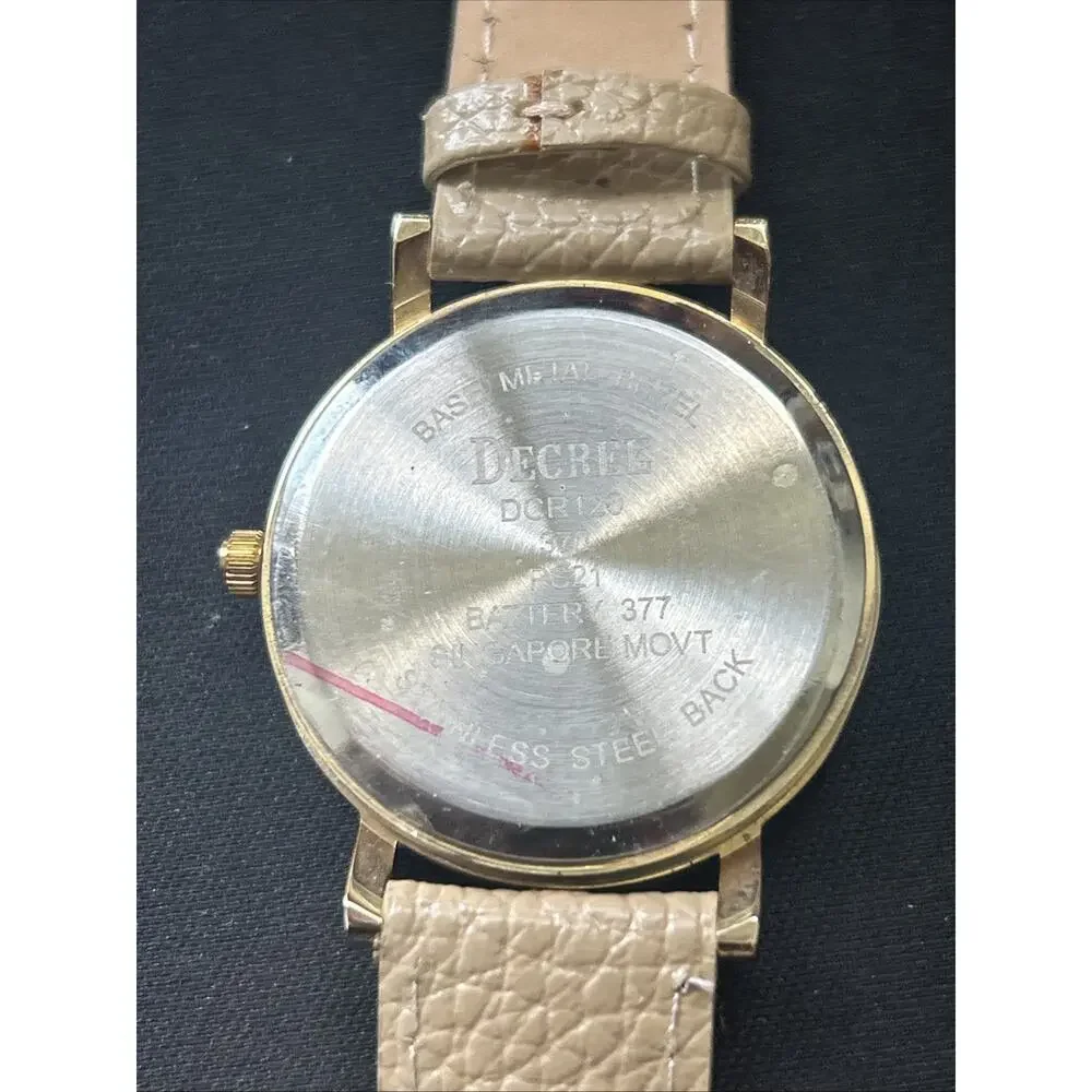 Decree Gold Tone Case Beige And White Dial Women’s Quartz Watch